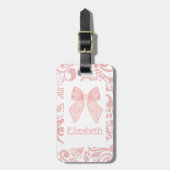 Roze Bow Coquette Esthetische Kinder Schooltas Lab Bagagelabel (Voorkant verticaal)
