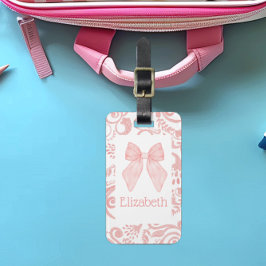 Roze Bow Coquette Esthetische Kinder Schooltas Lab Bagagelabel