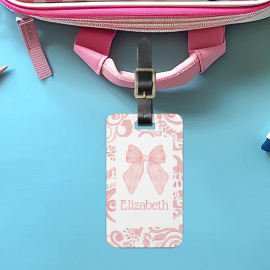 Roze Bow Coquette Esthetische Kinder Schooltas Lab Bagagelabel