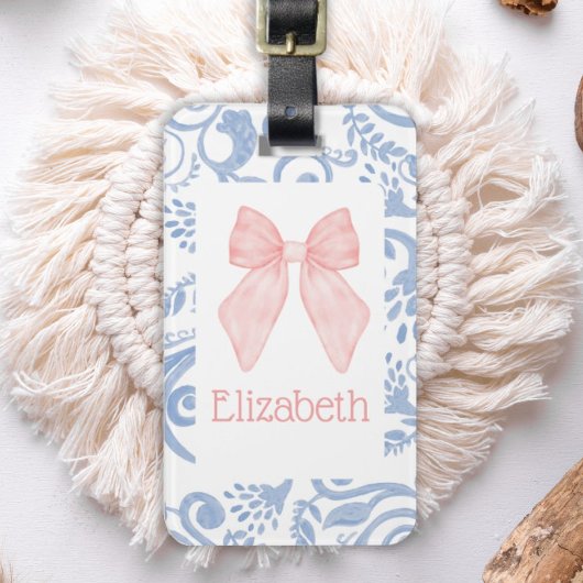 Roze Bow Coquette Esthetische Kinder Schooltas Lab Bagagelabel