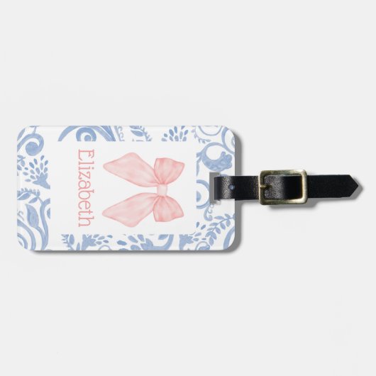 Roze Bow Coquette Esthetische Kinder Schooltas Lab Bagagelabel (Voorkant horizontaal)