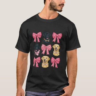 Roze Bow Coquette Geel Zwart Labrador Retriever T-shirt