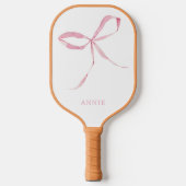 Roze Bow Coquette Gepersonaliseerde Pickleball Pad Paddle (Voorkant)