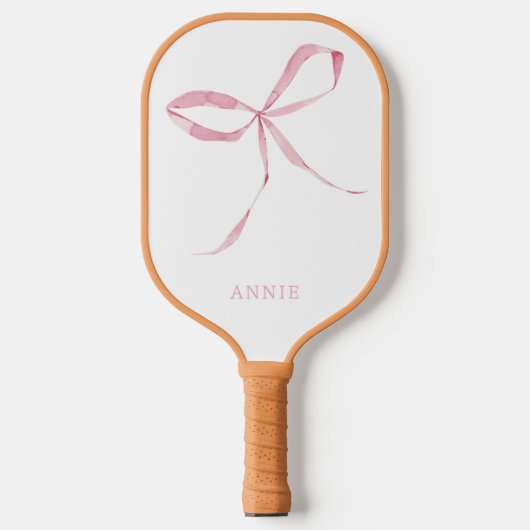 Roze Bow Coquette Gepersonaliseerde Pickleball Pad Paddle (Voorkant)