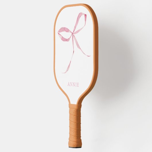 Roze Bow Coquette Gepersonaliseerde Pickleball Pad Paddle (Links)