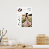 Roze Bow Coquette Graduation Cap Afstuderen Welkom Poster (Keuken)