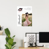 Roze Bow Coquette Graduation Cap Afstuderen Welkom Poster (Thuiskantoor)