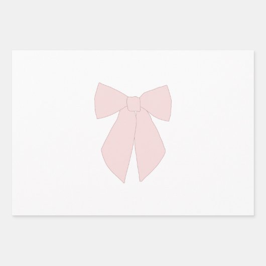 Roze Bow Coquette Inpakpapier Vel (Voorkant 2)