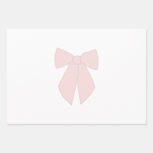 Roze Bow Coquette Inpakpapier Vel (Voorkant)