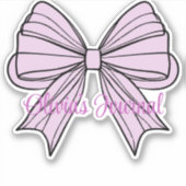 Roze Bow Coquette Journal Boekplaat Sticker (Voorkant)