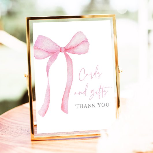 Roze Bow Coquette Kaarten en geschenken Verjaardag Poster