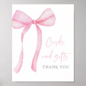 Roze Bow Coquette Kaarten en geschenken Verjaardag Poster (Voorkant)