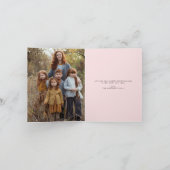 Roze Bow Coquette Kerstfoto Feestdagen Kaart (Binnen)