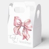 Roze Bow Coquette Meisje Baby shower Bedankdoosjes (Geopend)