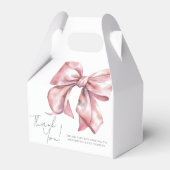 Roze Bow Coquette Meisje Baby shower Bedankdoosjes (Voorkant Zijde)