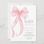 Roze Bow Coquette Meisje Baby shower Kaart (Voorkant)