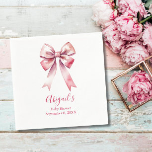 Roze Bow Coquette Meisje Baby shower Servet