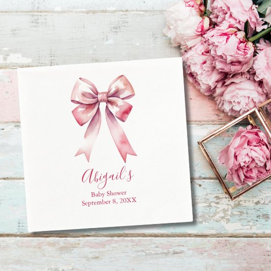 Roze Bow Coquette Meisje Baby shower Servet