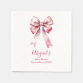 Roze Bow Coquette Meisje Baby shower Servet (Voorkant)