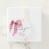 Roze Bow Coquette Meisje Verjaardag Bedankt Bedankjes Labels (In situ)