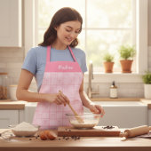 Roze Bow Coquette Moderne Girly gepersonaliseerde  Schort