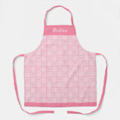 Roze Bow Coquette Moderne Girly gepersonaliseerde Schort (Voorkant)