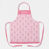 Roze Bow Coquette Moderne Girly gepersonaliseerde  Schort (Voorkant)