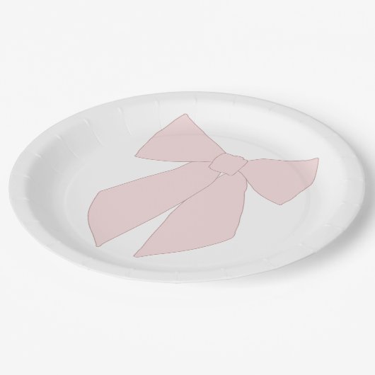 Roze Bow Coquette Papieren Bordje (Gekanteld)