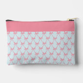 Roze Bow Coquette Patroon op Blauwe Aangepaste Naa Etui (Achterkant)