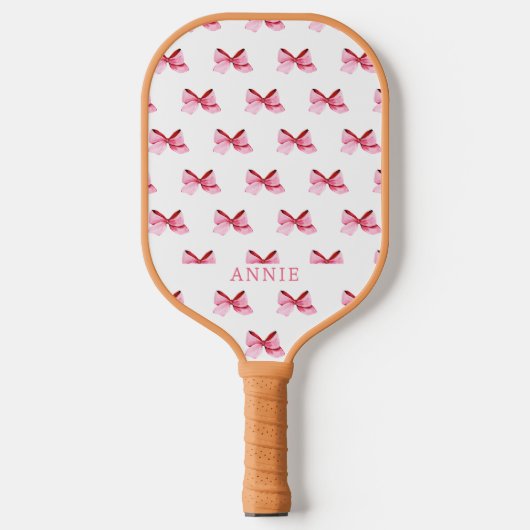 Roze Bow Coquette Pickleball Paddle (Voorkant)