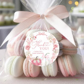 Roze Bow Coquette Pompoen Sticker Label