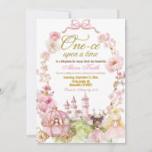 Roze Bow Coquette Prinses Koninkrijk Eerste Verjaa Kaart (Voorkant)