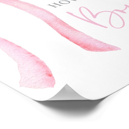 Roze Bow Coquette Raad eens hoeveel verjaardagsspe Poster (Hoek)