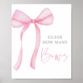 Roze Bow Coquette Raad eens hoeveel verjaardagsspe Poster (Voorkant)
