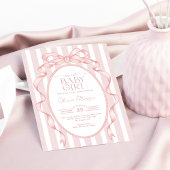  Roze Bow Coquette Ribbon Baby Meisje Douche Kaart