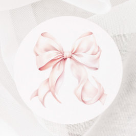 Roze Bow Coquette Ronde Sticker