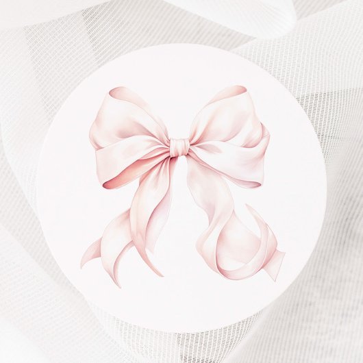 Roze Bow Coquette Ronde Sticker