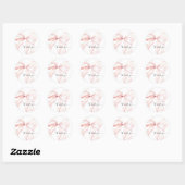 Roze Bow Coquette Ronde Sticker (Vel)