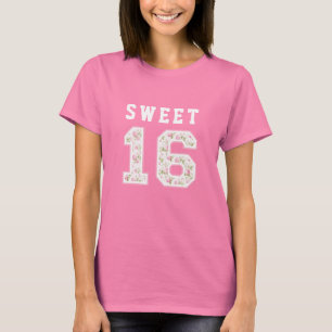 Roze Bow Coquette Sweet 16 Universiteit T-shirt
