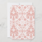 Roze Bow Coquette Toile Demask Milestone Verjaarda Kaart (Achterkant)
