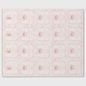 Roze Bow Coquette Toile Milestone Custom Verjaarda Cadeaupapier (Vlak)
