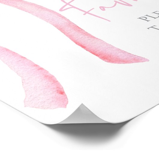 Roze Bow Coquette Verjaardag Favorieten Teken Poster (Hoek)