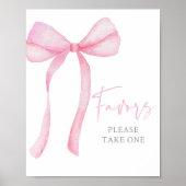 Roze Bow Coquette Verjaardag Favorieten Teken Poster (Voorkant)