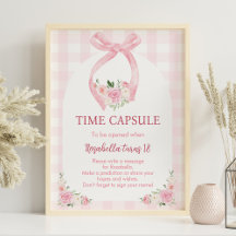 Roze Bow Coquette Verjaardag Tijd Capsule Poster