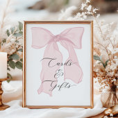 Roze Bow Coquette Verjaardagsfeest Kaarten en gesc Poster