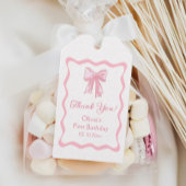 Roze Bow Coquette Verjaardagsfeestje Cadeaulabel