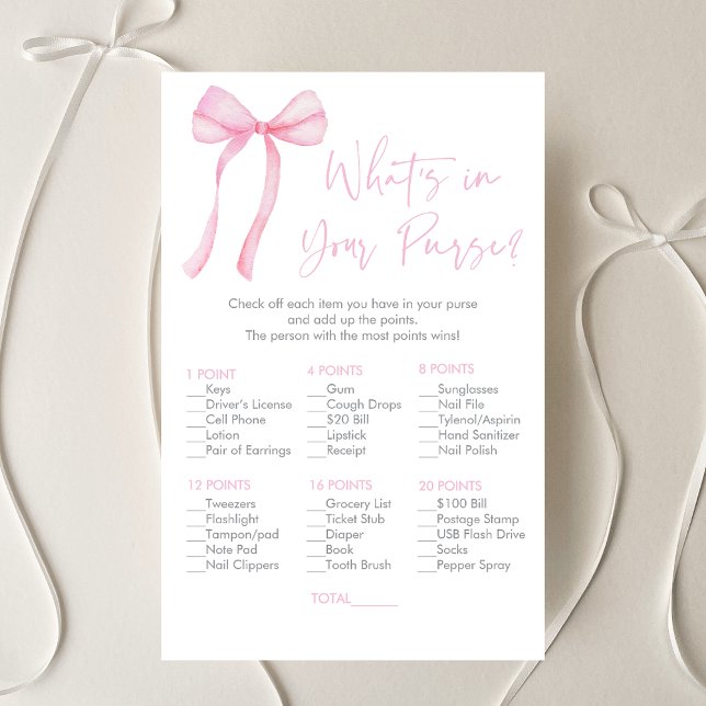 Roze Bow Coquette Wat zit er in je portemonnee spe (Creator heeft geüpload)