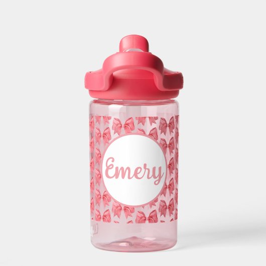 Roze Bow Coquette Waterfles (Achterkant)