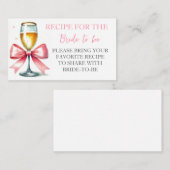 Roze Bow Coquette Waterverf Vrijgezellenfeest Informatiekaartje (Voorkant / Achterkant)