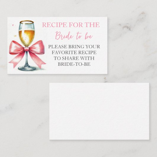 Roze Bow Coquette Waterverf Vrijgezellenfeest Informatiekaartje (Voorkant / Achterkant)